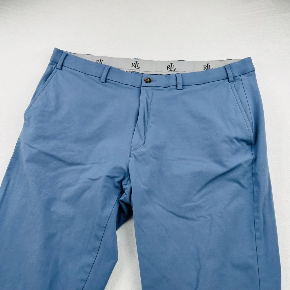 Lauren Ralph Lauren Pants Mens 38x32 Blue Chino Straight Leg Flat Front Cotton